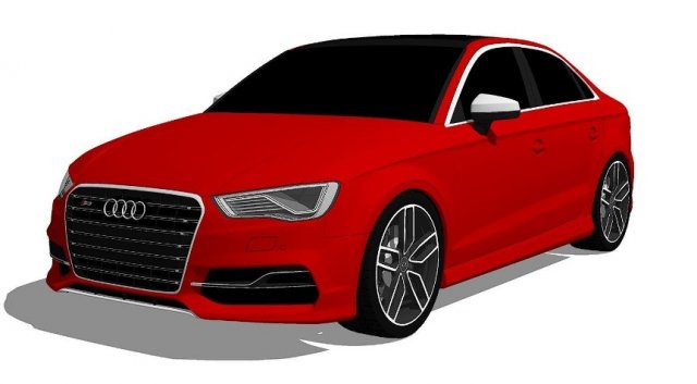 2015 Audi S3 Sedan low-poly Model 3D .c4d .max .obj .3ds .fbx .stl .blend 