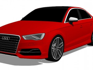 2015 Audi S3 Sedan low-poly 3D मॉडल