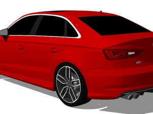 2015 Audi S3 Sedan low-poly Model 3D