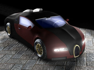 Bugatti Veyron with interior low-poly Modelo 3D