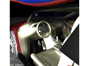 Bugatti Veyron with interior low-poly 3D Model