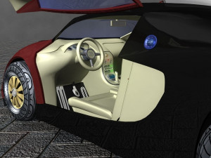 Bugatti Veyron with interior low-poly 3D Model
