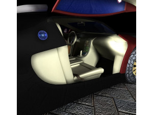 Bugatti Veyron with interior low-poly 3D Model