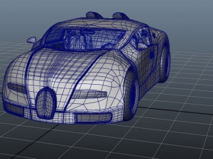 Bugatti Veyron with interior low-poly 3D Model