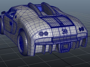 Bugatti Veyron with interior low-poly 3D Model