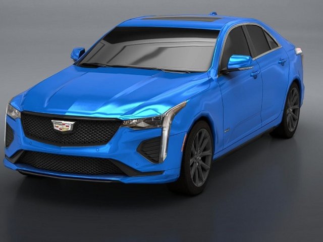 Cadillac CT4 V 2022 low-poly 3D मॉडल .c4d .max .obj .3ds .fbx .stl .blend 