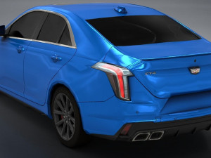 Cadillac CT4 V 2022 low-poly 3D मॉडल