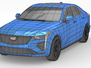 Cadillac CT4 V 2022 low-poly 3D मॉडल