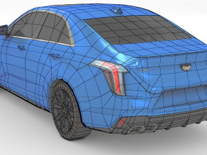 Cadillac CT4 V 2022 low-poly 3D मॉडल