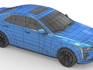 Cadillac CT4 V 2022 low-poly 3D मॉडल