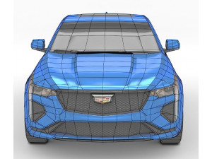 Cadillac CT4 V 2022 low-poly 3D मॉडल