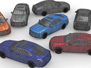 Cadillac CT4 V 2022 low-poly 3D मॉडल