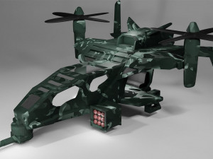 Futuristic Military Helicopter 3Dモデル