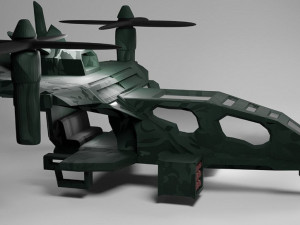 Futuristic Military Helicopter 3D Model