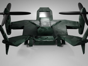 Futuristic Military Helicopter 3D Model