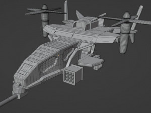 Futuristic Military Helicopter 3D Model