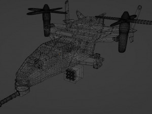 Futuristic Military Helicopter 3D Model