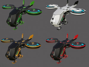 Sci-Fi Dron low-poly 3D 模型