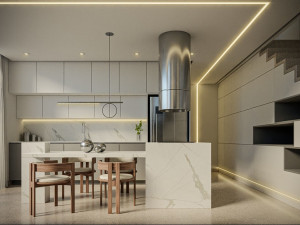 Project modern living room with stairs and lighting Modelo 3D