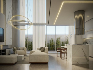 Project modern living room with stairs and lighting Modelo 3D