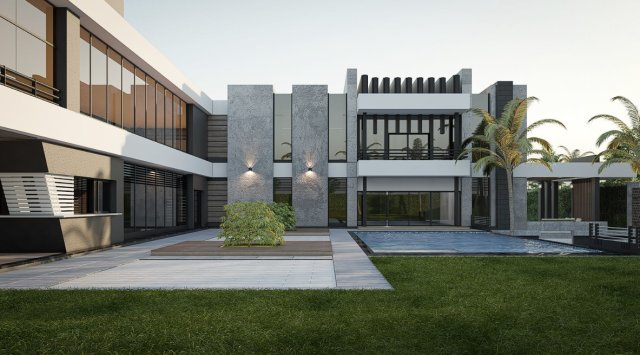 Modern House - villa 3Dモデル .c4d .max .obj .3ds .fbx .stl .blend
