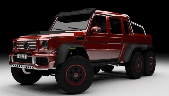 Brabus G63 6x6 3D Модель .c4d .max .obj .3ds .fbx .stl .blend 