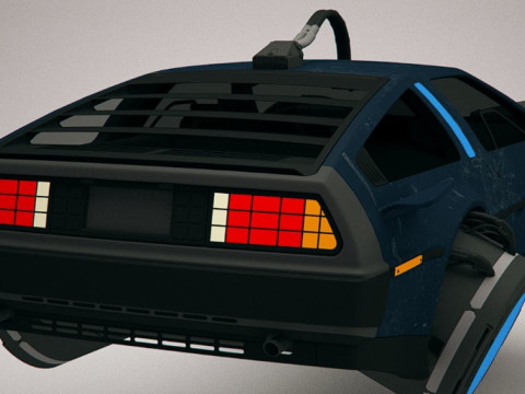 Cyberpunk Flying Car DeLorean 3D Model
