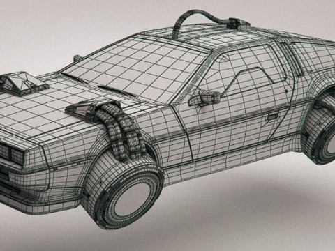 Cyberpunk Flying Car DeLorean 3D Model