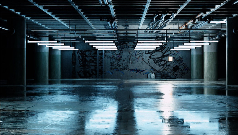 Underground Garage Textured 3Dモデル .c4d .max .obj .3ds .fbx .stl .blend 