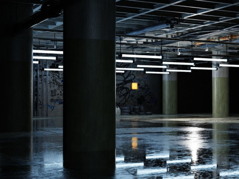 Underground Garage Textured 3Dモデル