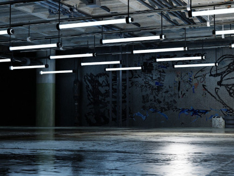 Underground Garage Textured 3Dモデル