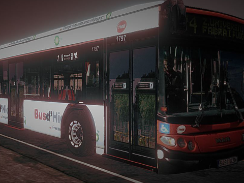 Autobus bus street low-poly Modèle 3D
