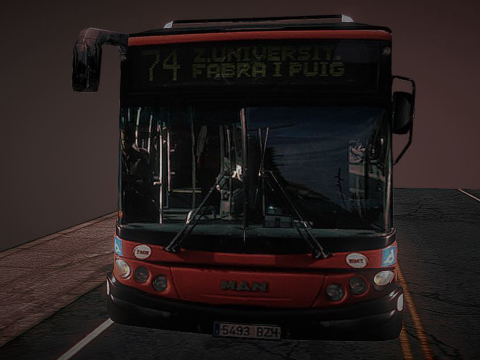 Autobus bus street low-poly Modello 3D