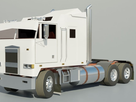 Semi truck Cabover low-poly Modelo 3D