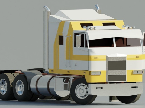Semi truck Cabover low-poly 3D Model