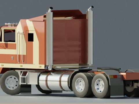 Semi truck Cabover low-poly 3D Model
