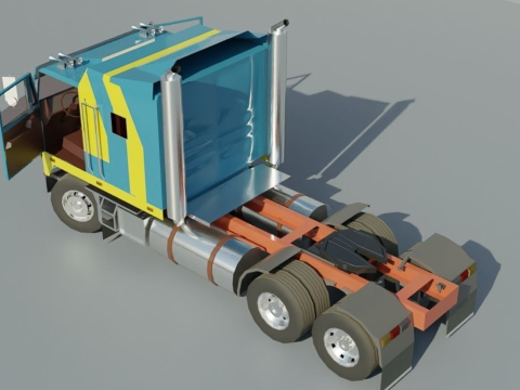 Semi truck Cabover low-poly 3D Model
