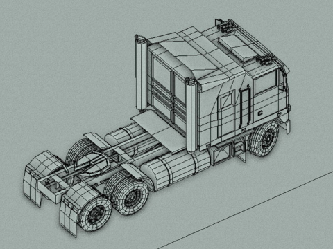 Semi truck Cabover low-poly 3D Model