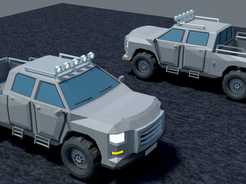 Pickup two trucks Modelo 3D