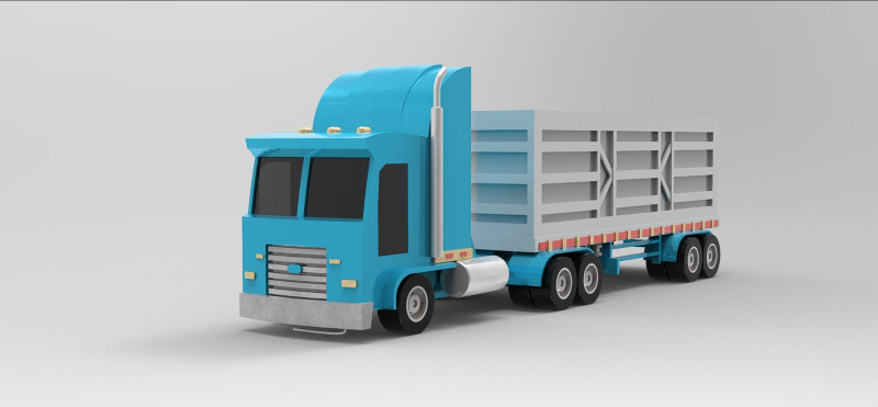 Transport Truck 3D Modell .c4d .max .obj .3ds .fbx .stl .blend 