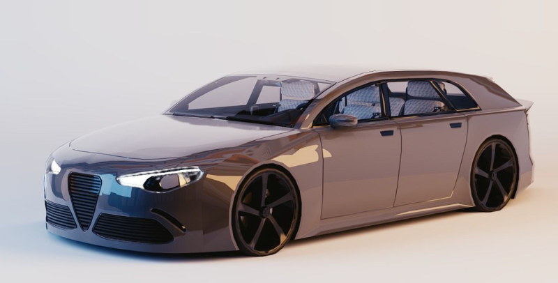 Brandless Small 4 Door Hatchback Model 3D .c4d .max .obj .3ds .fbx .stl .blend 