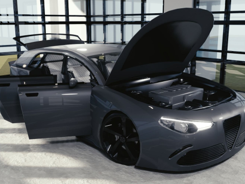 Brandless Small 4 Door Hatchback Model 3D