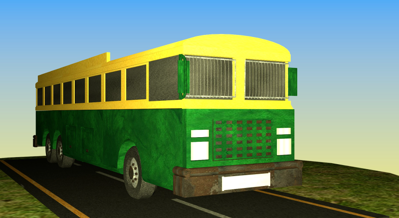 Indian Bus Model Type 2 3D 모델 .c4d .max .obj .3ds .fbx .stl .blend 