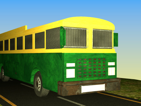Indian Bus Model Type 2 3D Model