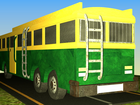 Indian Bus Model Type 2 3D 모델