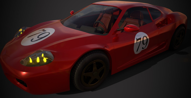 RaceCar ferrari italia 3D Model .c4d .max .obj .3ds .fbx .stl .blend