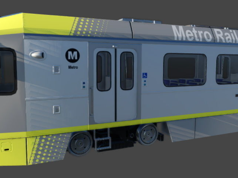 Light Rail Train Kinki Sharyo P3010 3Dモデル