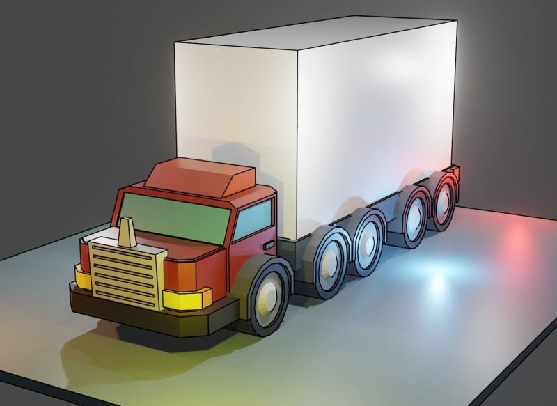Truck for game 3D 模型 .c4d .max .obj .3ds .fbx .stl .blend 
