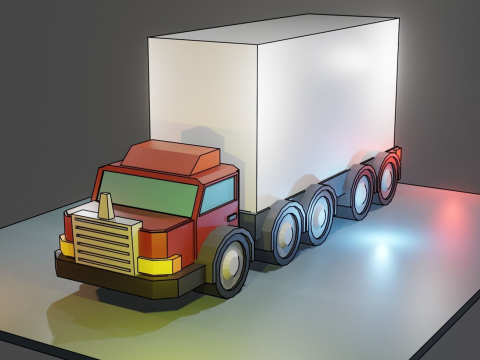 Truck for game 3D Model