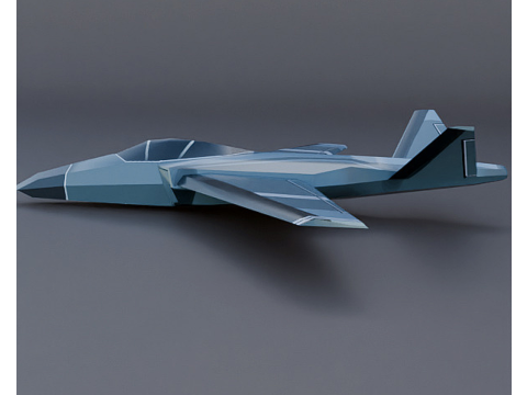 Lowpoly textured jet Modèle 3D